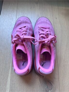 Puma Pink Suede Lace-Up Sneakers